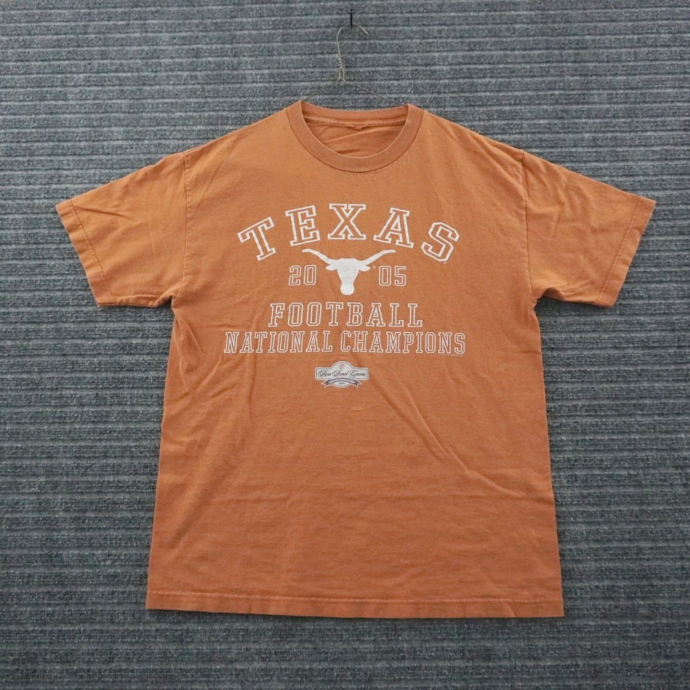 Vintage 00s Texas Football National Champions T-Shirt Large Orange Rose Bowl